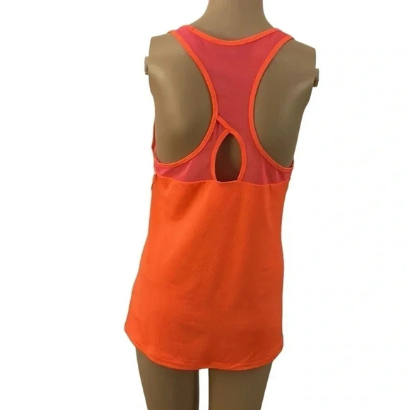 NWT racerback tank top.Coral,mesh,textured fabric , logo,athletic,activewear - Picture 6 of 13